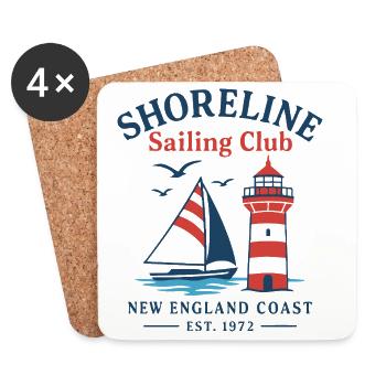 Nautisches Design des Shoreline Sailing Club - Untersetzer (4er-Set) - Weiß - Vorne