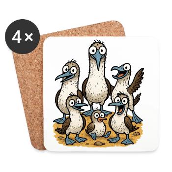 Charmante Meeresvögel Illustration - Untersetzer (4er-Set) - Weiß - Vorne