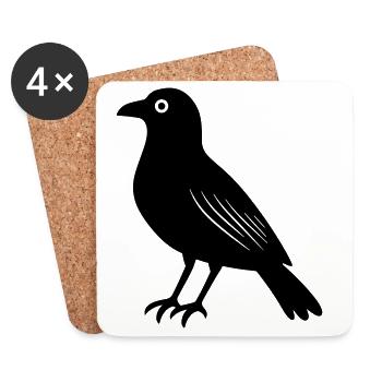 Raven - Coasters (set of 4) - white - Front