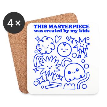 This Masterpiece Was Created By My Kids - Untersetzer (4er-Set) - Weiß - Vorne
