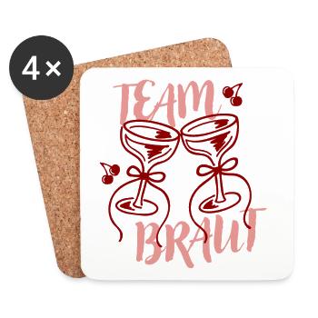 Team Bride – Cherry Jars - Coasters (set of 4) - white - Front