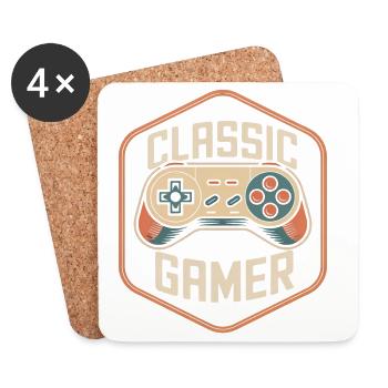 Classic Gamer Retro Controller Nostalgia - Coasters (set of 4) - white - Front
