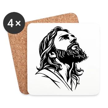 Illustration de Jésus-Christ - Dessous de verre (lot de 4) - blanc - Devant