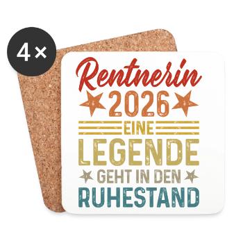 Pensioner 2026 A legend is retiring - Coasters (set of 4) - white - Front