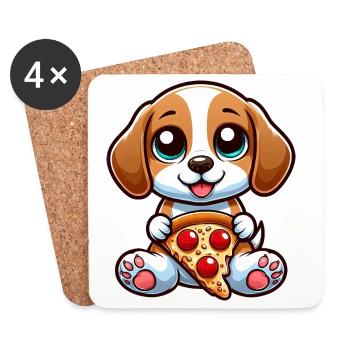 Süßer Beagle mit Melone fruchtig Sommer Design - Untersetzer (4er-Set) - Weiß - Vorne