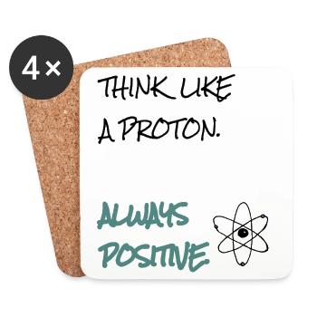 Abstract Motivational Design Positivity - Coasters (set of 4) - white - Front