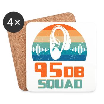 Deaf Deaf Hearing Impairment 95DB Squad - Coasters (set of 4) - white - Front