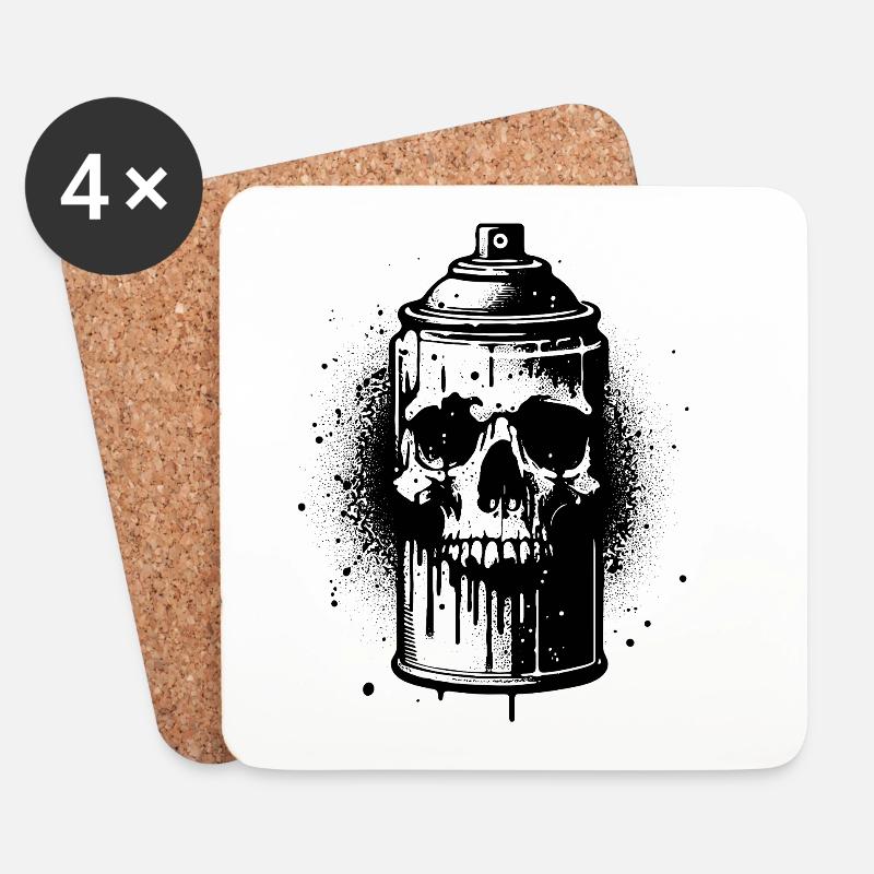 skull_spray - Dessous de verre (lot de 4) - blanc