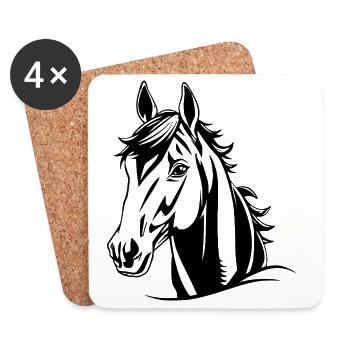 Horse Horses Gift - Coasters (set of 4) - white - Front
