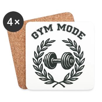 Gymnase Mode Haltère - Dessous de verre (lot de 4) - blanc - Devant