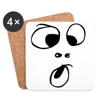 Oh! Face Ghost Ghost Halloween Comic - Coasters (set of 4) - white - Front