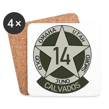 Insigne Militaire Calvados 14 - Dessous de verre (lot de 4) - blanc - Devant