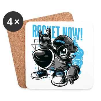 ROCKET NOW - Coasters (set of 4) - white - Front