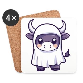 Stier Halloween Geist - Untersetzer (4er-Set) - Weiß - Vorne