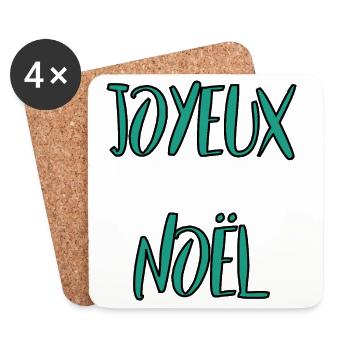WEIHNACHTEN. FROHE WEIHNACHTEN. FROHE WEIHNACHTEN. TANNE. NATUR. - Untersetzer (4er-Set) - Weiß - Vorne