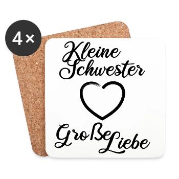 Little Sister Big Love - Coasters (set of 4) - white - Front