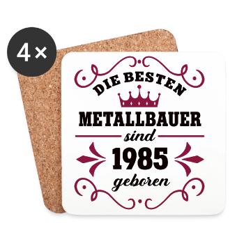 Metalworker Birthday Vintage 1985 Colleague - Coasters (set of 4) - white - Front