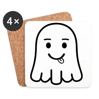 Bande dessinée fantôme - Dessous de verre (lot de 4) - blanc - Devant