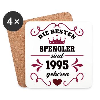 1995 Spenglerin Geburtstag Kollegin Arbeitskollege - Untersetzer (4er-Set) - Weiß - Vorne