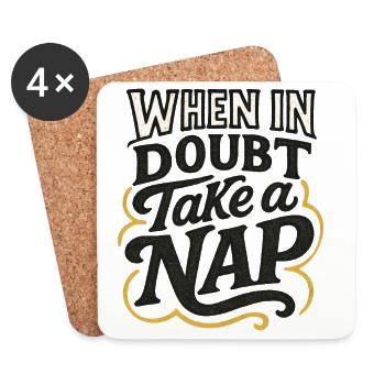 En cas de doute, faites une sieste - Dessous de verre (lot de 4) - blanc - Devant