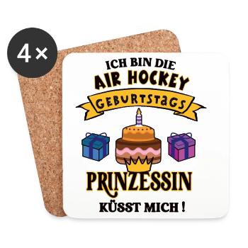 Air hockey Joueur Anniversaire Air Hockey Femmes - Dessous de verre (lot de 4) - blanc - Devant
