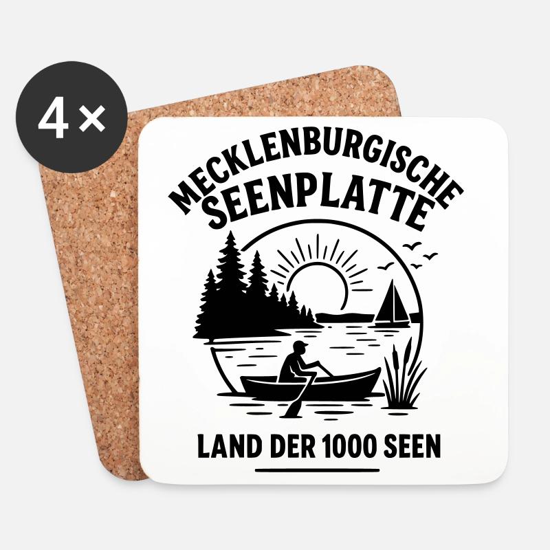 mecklenburgische seenplatte - Untersetzer (4er-Set) - Weiß