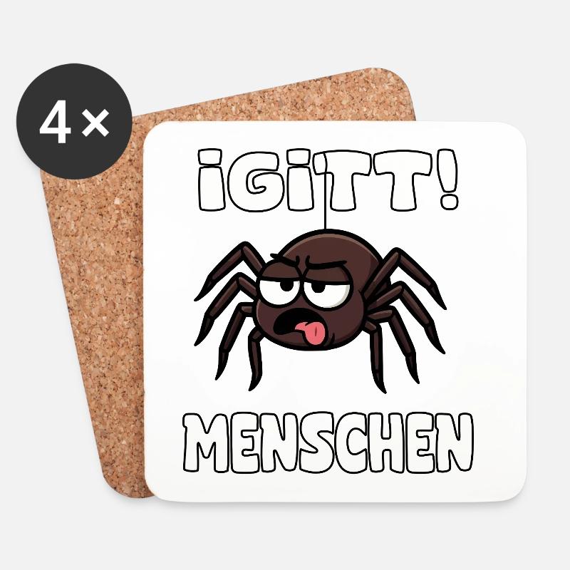 Lustige Igitt ! Menschen Spinne  - Untersetzer (4er-Set) - Weiß