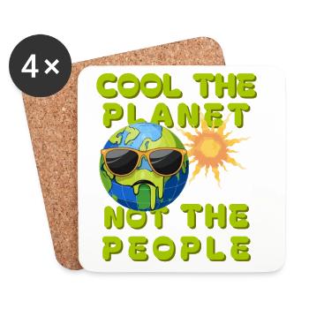 Refroidir la planète, pas les gens Climat - Dessous de verre (lot de 4) - blanc - Devant