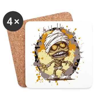 Mumie im Splatter-Look - Untersetzer (4er-Set) - Weiß - Vorne