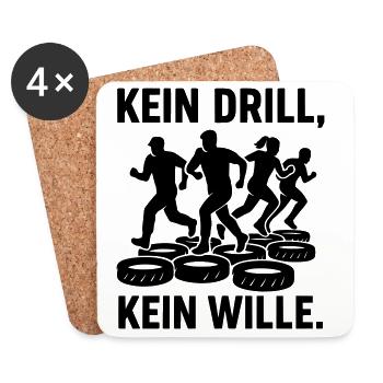 Drill kein Drill kein Wille - Untersetzer (4er-Set) - Weiß - Vorne