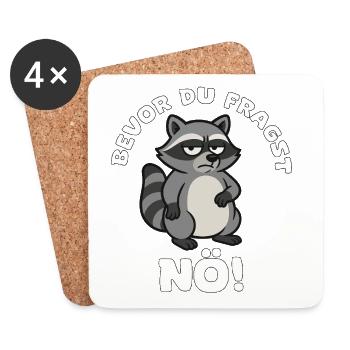 Before you ask: Lower Austria Raccoon - Coasters (set of 4) - white - Front