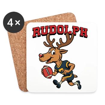 Rudolph das Rentier American Football - Untersetzer (4er-Set) - Weiß - Vorne