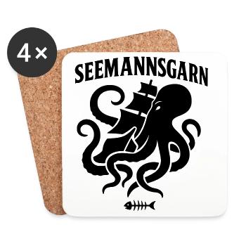 seemannsgarn meer maritim krake schiff - Untersetzer (4er-Set) - Weiß - Vorne