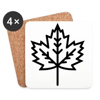 maple leaf - Coasters (set of 4) - white - Front