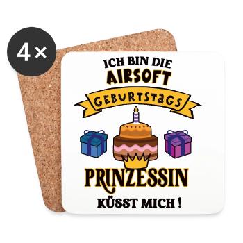Airsofterin Birthday Airsoft Player Geb - Coasters (set of 4) - white - Front