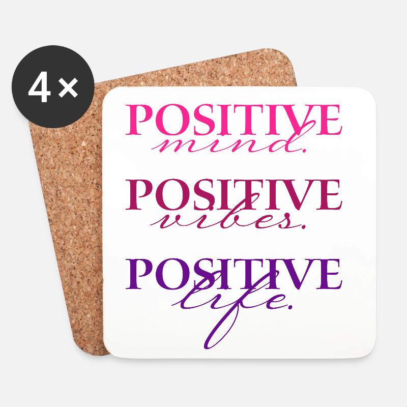 Positive Mind Vibs Life  - Untersetzer (4er-Set) - Weiß