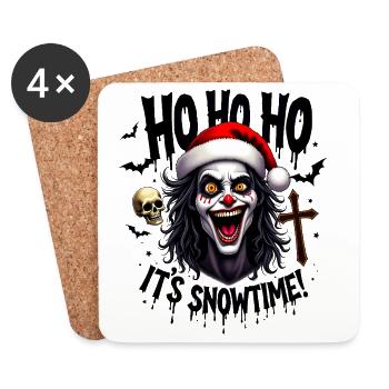 Psycho Clown Santa Horror - Coasters (set of 4) - white - Front