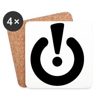 Standby Symbol – TV Strom Aus An Energiesparen - Untersetzer (4er-Set) - Weiß - Vorne