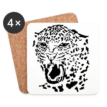 Leopard - Coasters (set of 4) - white - Front
