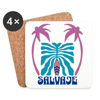 Salvage Surf Palm Ribcage - Coasters (set of 4) - white - Front