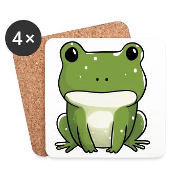 Süßer Frosch für Kindergeburtstag - Untersetzer (4er-Set) - Weiß - Vorne
