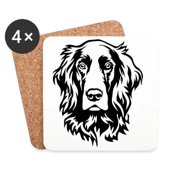 Irish Setter Kopf - Untersetzer (4er-Set) - Weiß - Vorne