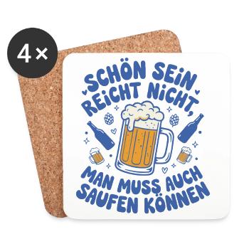 beer saying can drink - Coasters (set of 4) - white - Front