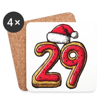 29 Number Cookie Christmas - Coasters (set of 4) - white - Front