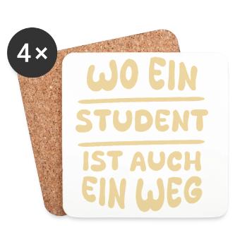 Étudiant en tant qu’étudiant - Dessous de verre (lot de 4) - blanc - Devant