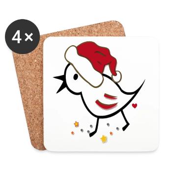 Noël - Dessous de verre (lot de 4) - blanc - Devant