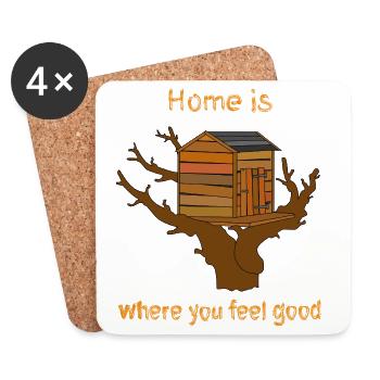 House in the Tree with Text - Coasters (set of 4) - white - Front