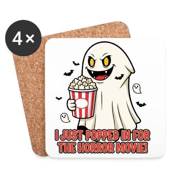 Popcorn Geist Horror Film Spaß - Untersetzer (4er-Set) - Weiß - Vorne