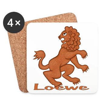 Signe du zodiaque Lion - Dessous de verre (lot de 4) - blanc - Devant