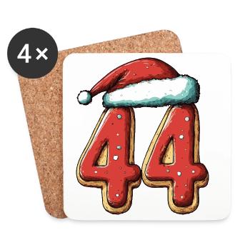 44 Numéro Biscuit Noël - Dessous de verre (lot de 4) - blanc - Devant